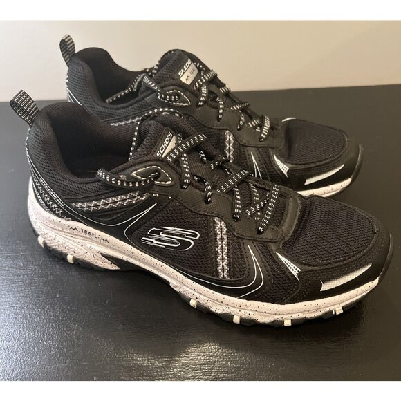 Skechers Shoes - Skechers Memory Foam Women's Black/White Lace Up Trail Tennis Shoes Size 7.5